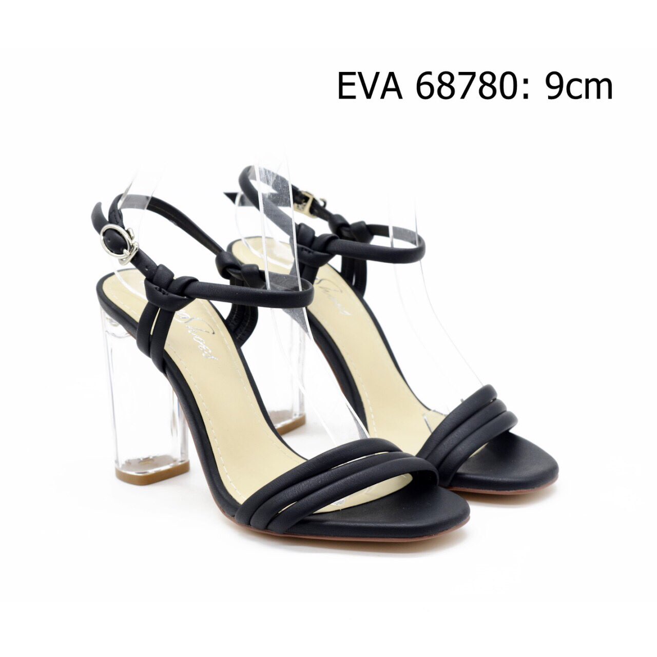 Sandal cao gót EVA 68780 thiết kế gót trong suốt thời thượng mới.
